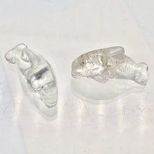 Load image into Gallery viewer, Jumping 2 Carved Natural Quartz Crystal Dolphin Beads | 25x11x8mm | Clear - PremiumBead Alternate Image 8