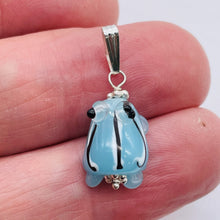 Load image into Gallery viewer, Lampwork Frog Sterling Silver Frog | 1" Long | Periwinkle Blue | 1 Pendant |