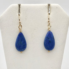 Load image into Gallery viewer, Blue Lapis Lazuli Earrings | 14k Gold Earrings | Handmade Jewelry - PremiumBead Alternate Image 8