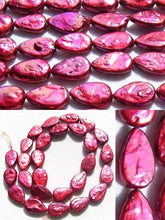 Load image into Gallery viewer, Yummy Raspberry FW Teardrop Coin Pearl Strand 108895 - PremiumBead Alternate Image 3