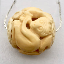 Load image into Gallery viewer, Cracked Chinese Zodiac Year of the Monkey Bone Bead| 30mm| Cream| Round| 1 Bead| - PremiumBead Alternate Image 4