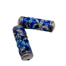 Load image into Gallery viewer, Flowers 2 Enameled Beads 20mm Tube Beads 10517