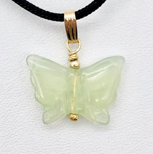 Load image into Gallery viewer, Flutter Carved Aventurine Butterfly 14Kgf Pendant | 1 1/4" Long | Green | - PremiumBead Primary Image 1