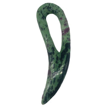 Load image into Gallery viewer, Ruby Zoisite Gemstone Comma Pendant | 94x28x6mm | Green/Red | 1 Pendant |