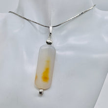 Load image into Gallery viewer, Orange White Sardonyx Pendant with Sterling Silver Accent Bead | 2 1/2" Long |