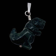 Load image into Gallery viewer, T-Rex Dinosaur Carved Kambaba Jasper Sterling Silver Pendant