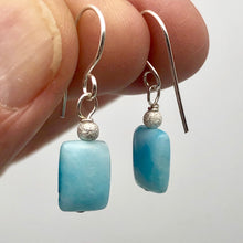 Load image into Gallery viewer, Hemimorphite, Flat Rectangle Bead Drop/Dangle Earrings | 1 1/4" Long | Blue |