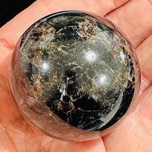 Load image into Gallery viewer, Arfvedsonite Scry Meditation Sphere Round | 2" | Black/Silver | 1 Sphere|