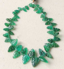 Load image into Gallery viewer, 23cts! Natural Emerald Carved Leaf Bead 6 inchStrand 109725 - PremiumBead Alternate Image 2