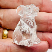 Load image into Gallery viewer, Quartz Hound Puppy Dog Carving | 40x32x22mm | Clear | 1 Figurine |