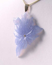 Load image into Gallery viewer, Natural Blue Chalcedony Hand Carved Flower and 14Kgf Pendant 509851C - PremiumBead Alternate Image 2