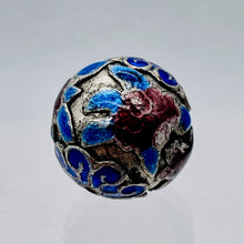 Load image into Gallery viewer, Crane Bird 1 Silver Cloisonne 16mm Round Bead 10591