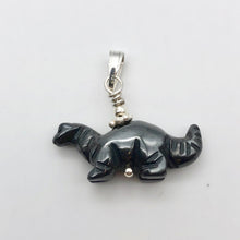 Load image into Gallery viewer, Hematite Diplodocus Dinosaur with Sterling Silver Pendant 509259HMS | 25x11.5x7.5mm (Diplodocus), 5.5mm (Bail Opening), 7/8" (Long) | Grey - PremiumBead Alternate Image 7