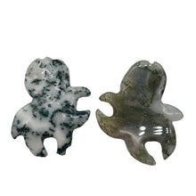 Load image into Gallery viewer, Adorable 2 Natural Carved Moss Agate Octopus Beads | 25x18x5.5mm | Green