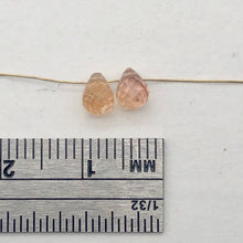 Load image into Gallery viewer, Natural Imperial Topaz Faceted Briolette Beads | 5x4mm | Yellow/Pink | 2 Beads |