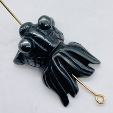 Load image into Gallery viewer, Wondrous Carved Hematite Gold Fish Bead Figurine
