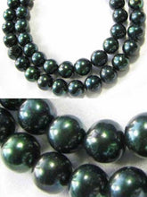 Load image into Gallery viewer, 4 FW Pearls Midnight 9-10x9.5mm Emerald Green Beads 9444 - PremiumBead Alternate Image 10
