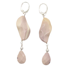 Load image into Gallery viewer, Mookaite Dangle Sterling Silver Lever Back Earrings | 3" Long | Mauve | 1 Pair |