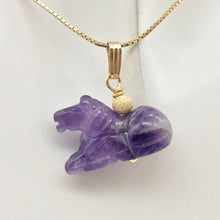 Load image into Gallery viewer, Adorable Pony Amethyst Horse and 14k Gold Filled Pendant | 1" Long | 509268AMG - PremiumBead Alternate Image 5