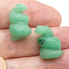 Load image into Gallery viewer, Charmer Carved Aventurine Snake Beads | 20x11x7mm | Green
