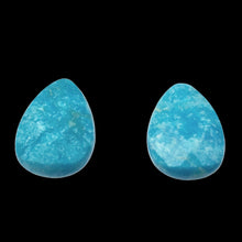 Load image into Gallery viewer, 2 Faceted Turquoise Pear Briolette Beads | 18x12x5.5mm | Blue | 7410