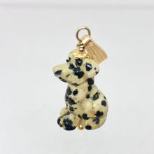 Load image into Gallery viewer, Dalmatian Stone Dog Pendant Necklace|Semi Precious Stone Jewelry|14k Pendant