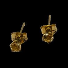 Load image into Gallery viewer, Citrine 14K Yellow Gold Stud Round Earrings | 3mm | Yellow | 1 Pair |