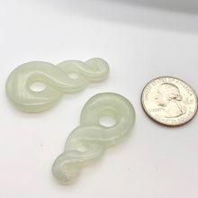 Load image into Gallery viewer, Hand Carved Natural Serpentine Infinity Pendant with Simple Black Cord 10821S - PremiumBead Alternate Image 3