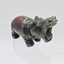 Load image into Gallery viewer, Hematite and Jasper Hippopotamus Figurine | 60x38x24mm | Graphite/Red | 89.9g - PremiumBead Primary Image 1