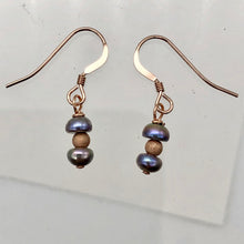 Load image into Gallery viewer, Delicate Rainbow Platinum 14k Rose Gold Filled Pearl Earrings | 7/8 inch drop |
