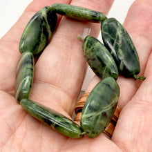 Load image into Gallery viewer, Translucent Flat Squared Oval Nephrite Jade Bead 8" Strand | 18x14x5mm| 7 Beads|