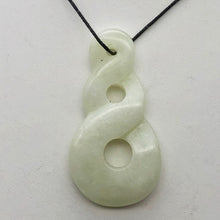 Load image into Gallery viewer, Hand Carved Serpentine Infinity Pendant with Simple Black Cord 10821P - PremiumBead Alternate Image 2