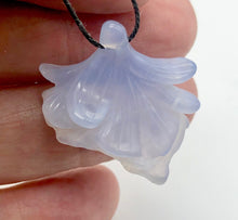 Load image into Gallery viewer, Blue Chalcedony Druzy Carved Flower Bead | 30.4 cts | 31x30mm | Blue | 1 bead | - PremiumBead Alternate Image 2