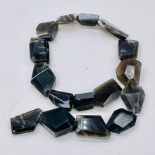 Load image into Gallery viewer, Grey Black Moonstone 104g Faceted Bead Strand | 15 1/2" |Gray Black | 16 Beads |