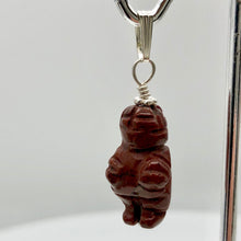 Load image into Gallery viewer, Brecciated Jasper Goddess of Willendorf Sterling Silver Pendant|1.38" Long| Red - PremiumBead Alternate Image 4