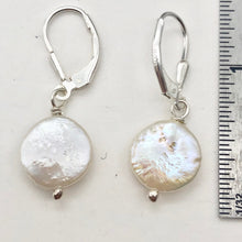 Load image into Gallery viewer, Stunning Creamy Coin Fresh Water Pearl Drop Earrings in Sterling Silver| 1 3/4"| - PremiumBead Alternate Image 5