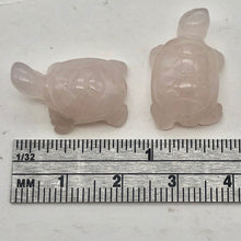 Load image into Gallery viewer, Carved 2 Rose Quartz Turtle Beads | 20x12.5x9mm | Pink