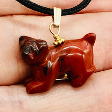 Load image into Gallery viewer, Brecciated Jasper Red Panda Bear 14K Gold Filled Pendant | 1" Long | Red | 1 |
