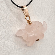 Load image into Gallery viewer, Rose Quartz Stegosaurus Dinosaur Pendant Necklace|Semi Precious Stone Jewelry
