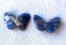 Load image into Gallery viewer, Flutter 2 Carved Sodalite Butterfly Beads | 18x21x5mm | Blue white - PremiumBead Alternate Image 6