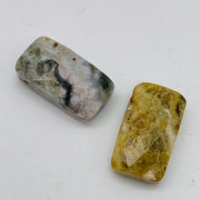 Load image into Gallery viewer, 2 Ocean Jasper 18x10x5mm Faceted Pendant Beads 4592