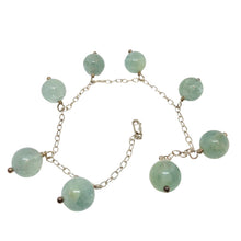 Load image into Gallery viewer, Blue/Green Aquamarine & Sterling Silver Bracelet 405213A