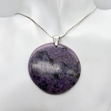 Load image into Gallery viewer, Natural Lepidolite Large Round Sterling Silver Pendant | 45mm | 2 1/16" Long |