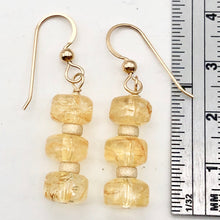 Load image into Gallery viewer, Fine Citrine Wheel Bead 14K Gold Filled Earrings | 1 1/2" Long |