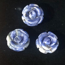 Load image into Gallery viewer, Charm 3 Hand Carved Blue Sodalite Rose Beads 10180P