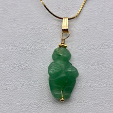 Load image into Gallery viewer, Aventurine Goddess of Willendorf 14Kgf Pendant |1.38" Long | Green | - PremiumBead Alternate Image 6