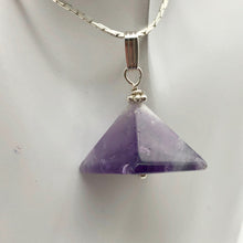 Load image into Gallery viewer, Contemplation Amethyst Pyramid Sterling Silver Pendant | 1 3/8" Long |Purple | - PremiumBead Alternate Image 6