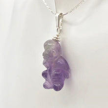 Load image into Gallery viewer, Swingin&#39; Hand Carved Amethyst Monkey and Sterling Silver Pendant 509270AMS - PremiumBead Alternate Image 6
