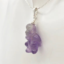 Load image into Gallery viewer, Swingin' Hand Carved Amethyst Monkey and Sterling Silver Pendant 509270AMS - PremiumBead Alternate Image 6