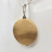 Load image into Gallery viewer, Natural Golden Mookaite Coin w/ Sterling Silver Pendant | 36mm | 2.19" Long - PremiumBead Alternate Image 6